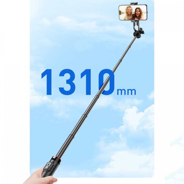 A-One Brand - Selfiestick Teleskopstativ 1.3m Auminiumlegering Med Mobilhllare