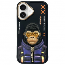 NIMMY - Nimmy iPhone 16 Mobilskal Cool & Cute 2.0 Monkey - Svart