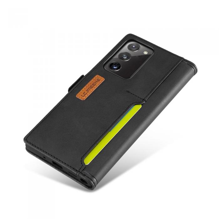 LC.imeeke - LC.IMEEKE Leather Fodral Till Samsung Galaxy Note 20 - Svart