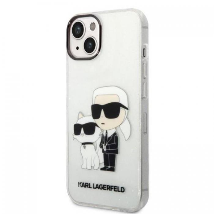 KARL LAGERFELD - Karl Lagerfeld iPhone 14 Plus Skal IML GLIT NFT Karl & Choupette - Clear