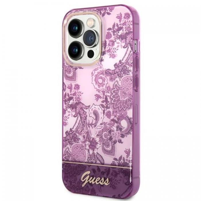 Guess - GUESS iPhone 14 Pro Skal Porcelain Collection - Fuschia