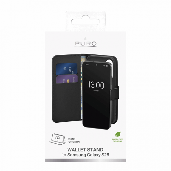 Puro - Puro Galaxy S25 Plnboksfodral med Flip - Svart