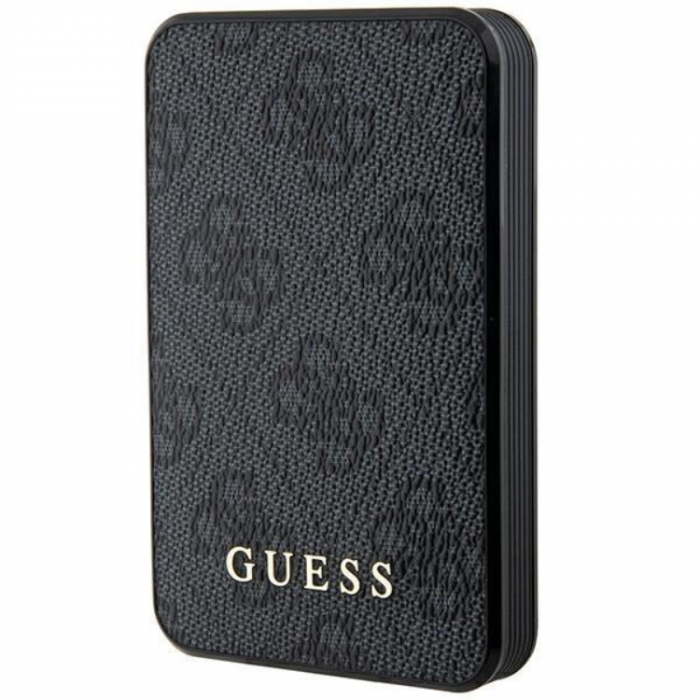 Guess - Guess Powerbank 5000mAh 15W Lder Metal Logo - Svart