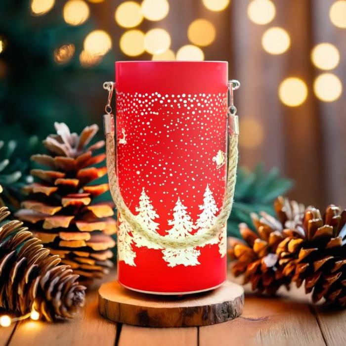 Forever Light - Forever Light Christmas Glaslykta L FCL-10 - Rd Guld