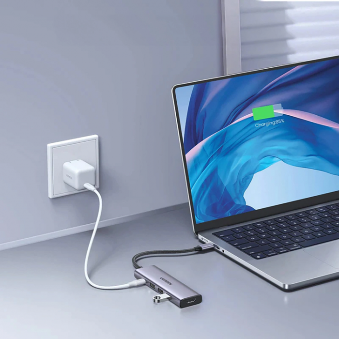 Ugreen - Ugreen 5in1 HUB USB-C Till 1xUSB-C 1xHDMI 3xUSB-A 3.0 - Gr