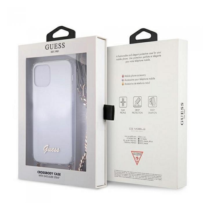 Guess - iPhone 12 Pro Max Skal Transparent med Guldkedja - Guess