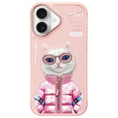 NIMMY - Nimmy iPhone 16 Mobilskal Cool & Cute 2.0 Cat - Rosa