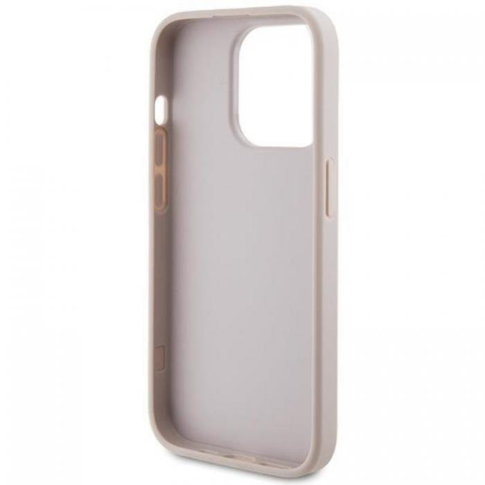 Guess - Guess iPhone 15 Pro Mobilskal Metall Gold Logo - Rosa