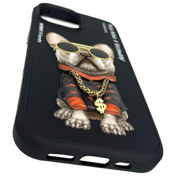 NIMMY - Nimmy iPhone 15 Mobilskal Glasses Cool Dog - Svart