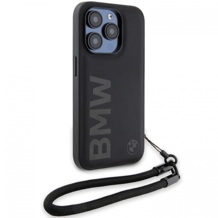 BMW - BMW iPhone 15 Pro Mobilskal Signature Lder Wordmark Cord