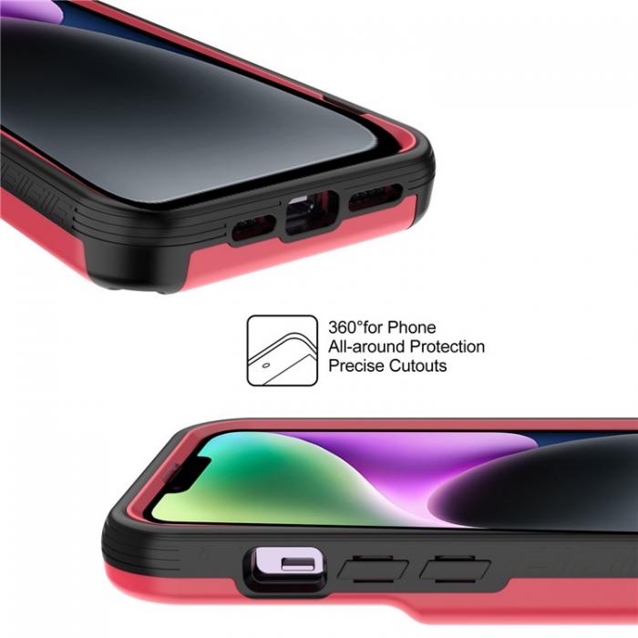 A-One Brand - iPhone 14 Plus Skal Korthllare Mirror Kickstand - Rd