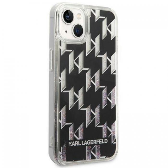 KARL LAGERFELD - Karl Lagerfeld iPhone 14 Plus Skal Liquid Glitter Monogram - Svart