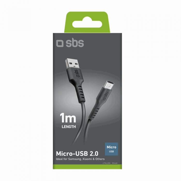 SBS - SBS USB-A - Micro-USB Kabel 1m - Svart