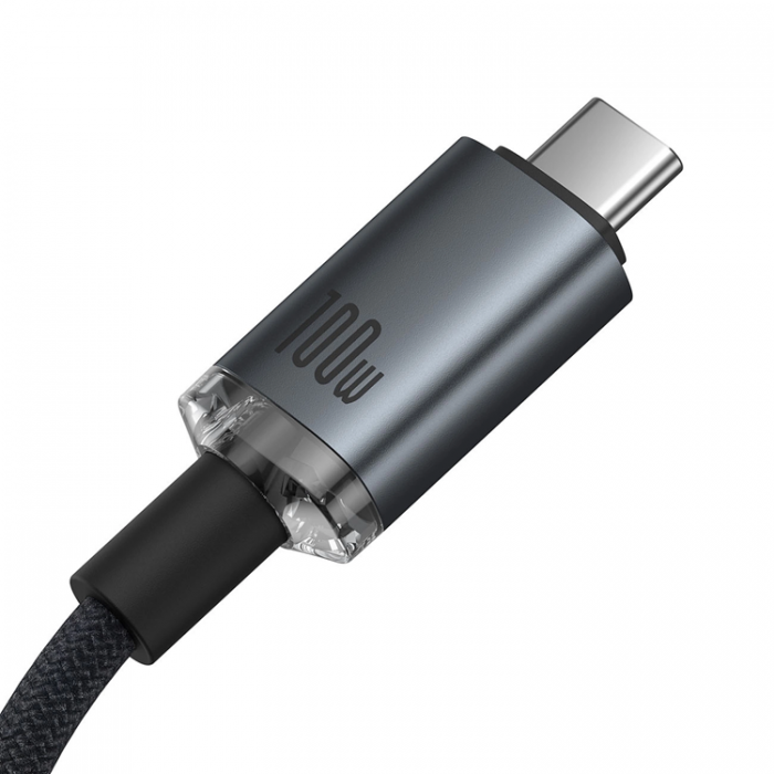 BASEUS - Baseus USB-C till USB-C 100W 1.5m Kabel USB 3.2 Crystal Shine