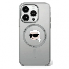 KARL LAGERFELD - Karl Lagerfeld iPhone 16 Mobilskal MagSafe IML Metal Karl Head - Svart