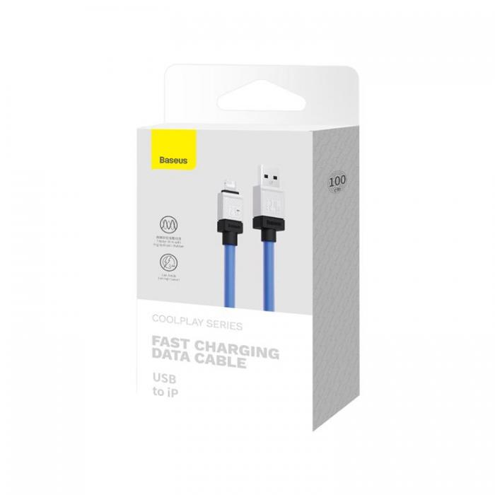 BASEUS - Baseus USB Till Lightning 1m Kabel 2.4A CoolPlay - Bl