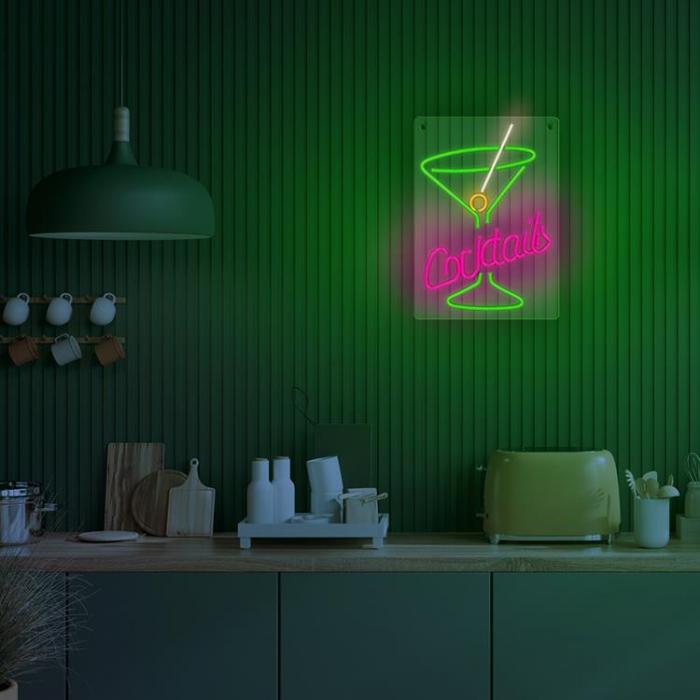 Forever Light - Forever Light LED Neon PLEXI COCKTAILS - Rosa/Grn