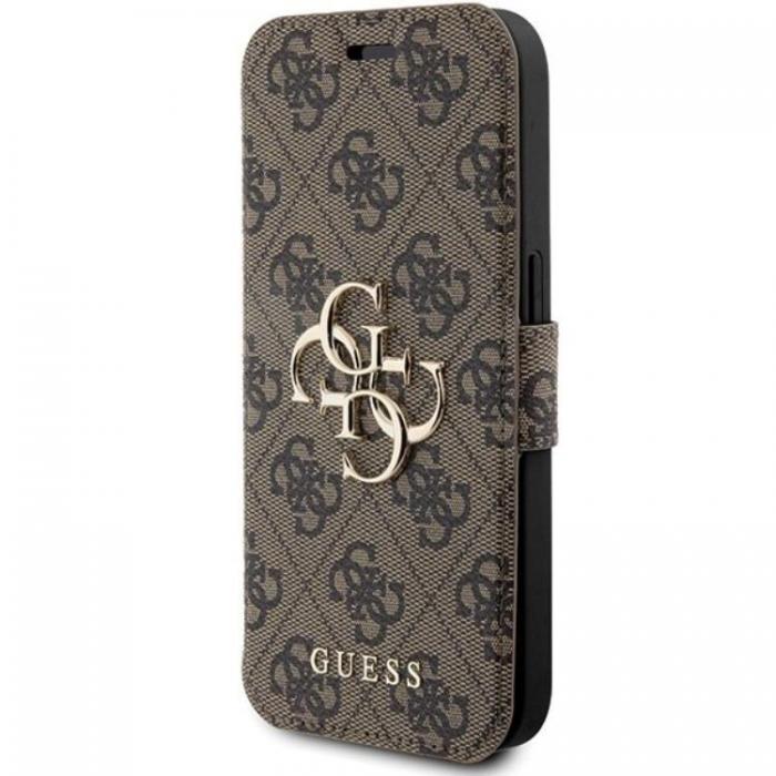 Guess - Guess iPhone 15 Pro Max Plnboksfodral Metall Logo - Brun