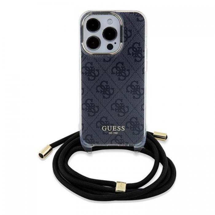 Guess - Guess iPhone 15 Pro Max Mobilskal Crossbody Cord Print - Svart