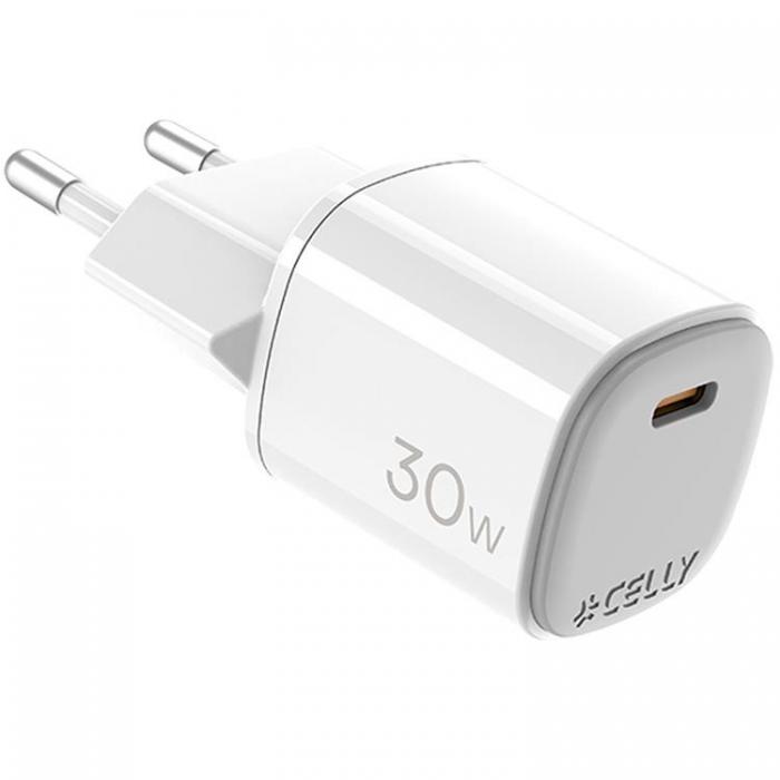 Celly - Celly Snabbladdare GaN 1 x USB-C PD 30W - Vit