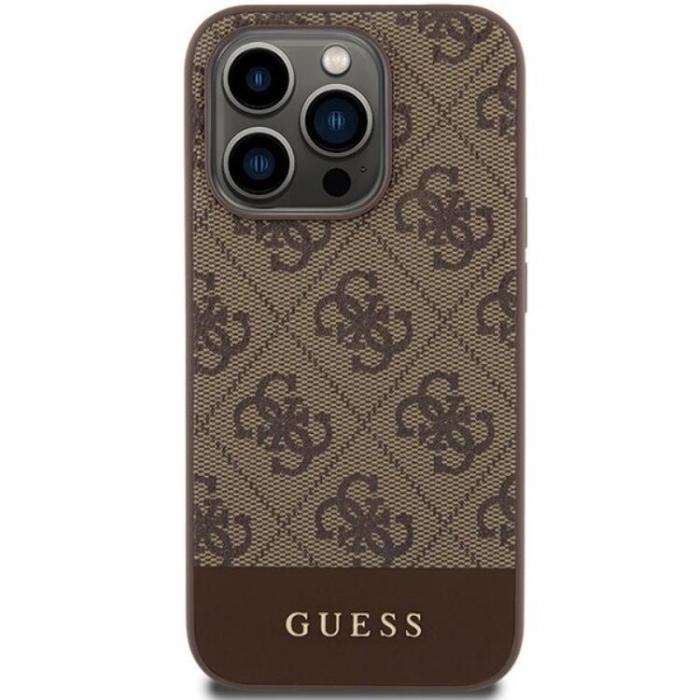 Guess - Guess iPhone 15 Pro Mobilskal Stripe Collection - Brun