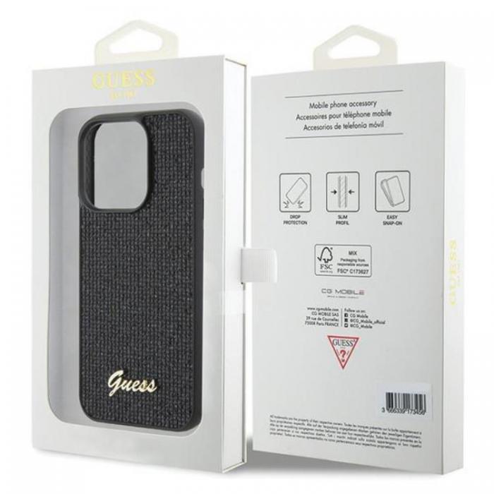 Guess - Guess iPhone 15 Pro Mobilskal Disco Metal Script - Svart