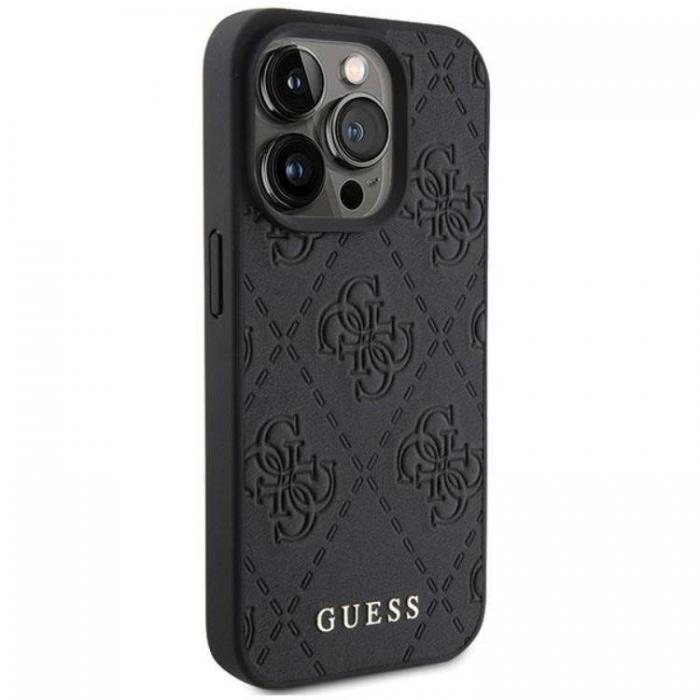 Guess - Guess iPhone 15 Pro Mobilskal Lder Stamped - Svart