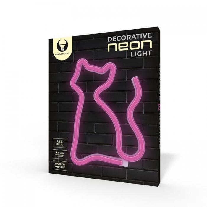 Forever Light - Forever Light LED Neon CAT Bat + USB - Rosa