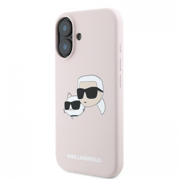 KARL LAGERFELD - KARL LAGERFELD iPhone 16 Plus Mobilskal Magsafe Silikon Double Heads Print