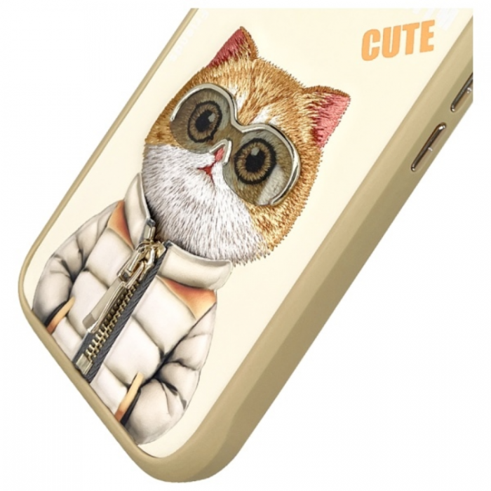 NIMMY - Nimmy iPhone 16 Mobilskal Cool & Cute 2.0 Cat - Khaki