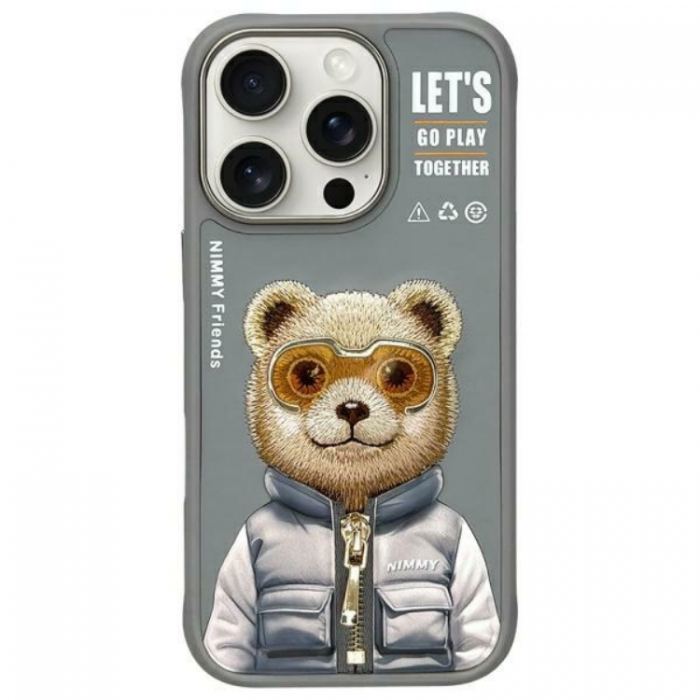 NIMMY - Nimmy iPhone 16 Pro Max Mobilskal Cool & Cute 2.0 Bear - Gr