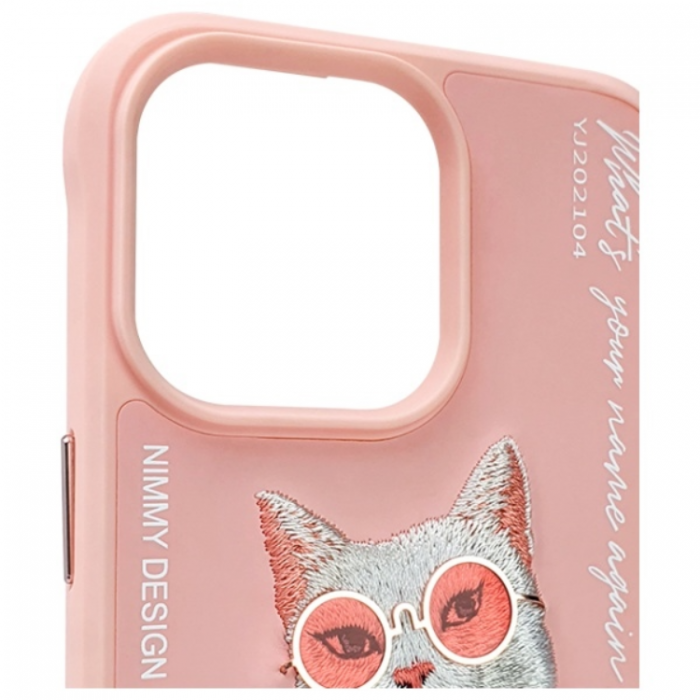 NIMMY - Nimmy iPhone 15 Pro Max Mobilskal Glasses Cool Cat - Rosa