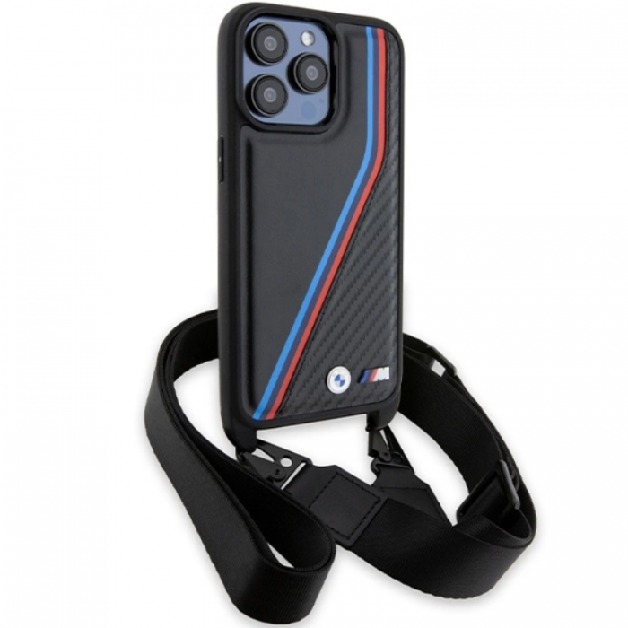 BMW - BMW iPhone 15 Pro Max Halsbandsskal M Edition Carbon Tricolor