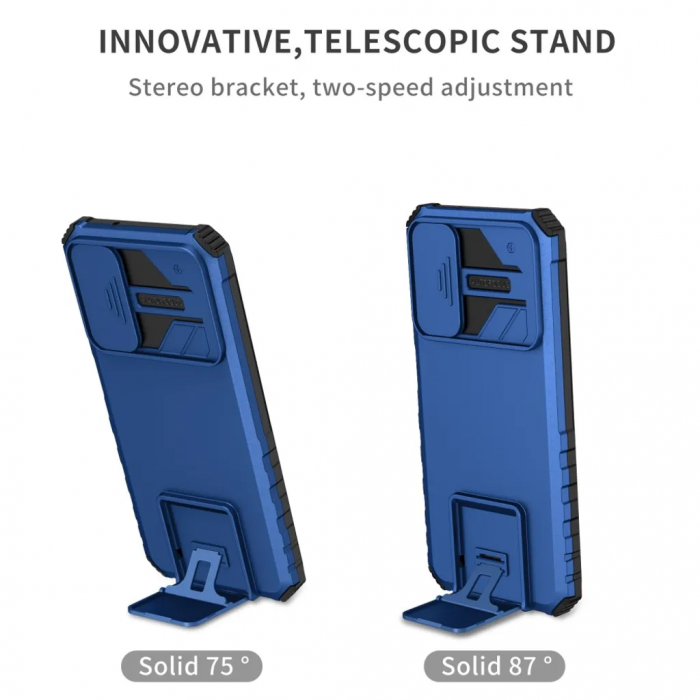 Taltech - Galaxy A14 5G/4G Mobilskal Stttligt Kickstand - Bl