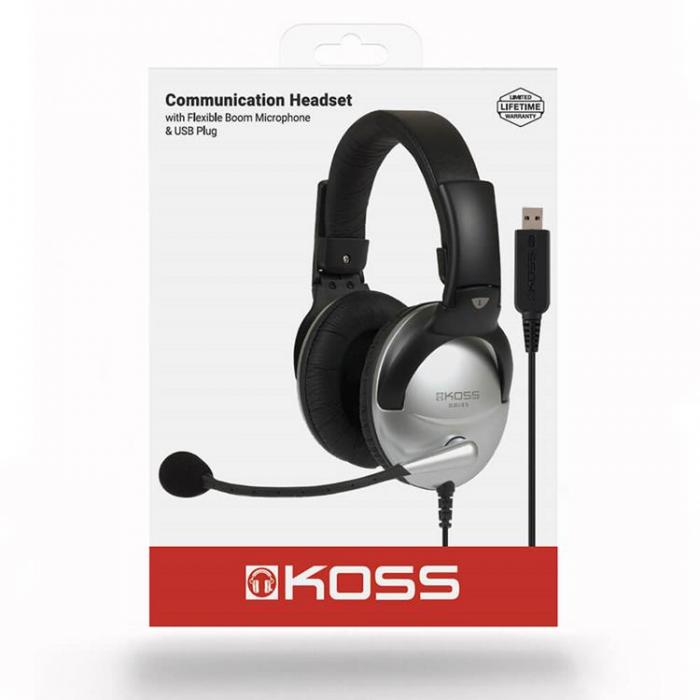 Koss - KOSS Headset SB45 USB On-Ear - Silver / Svart