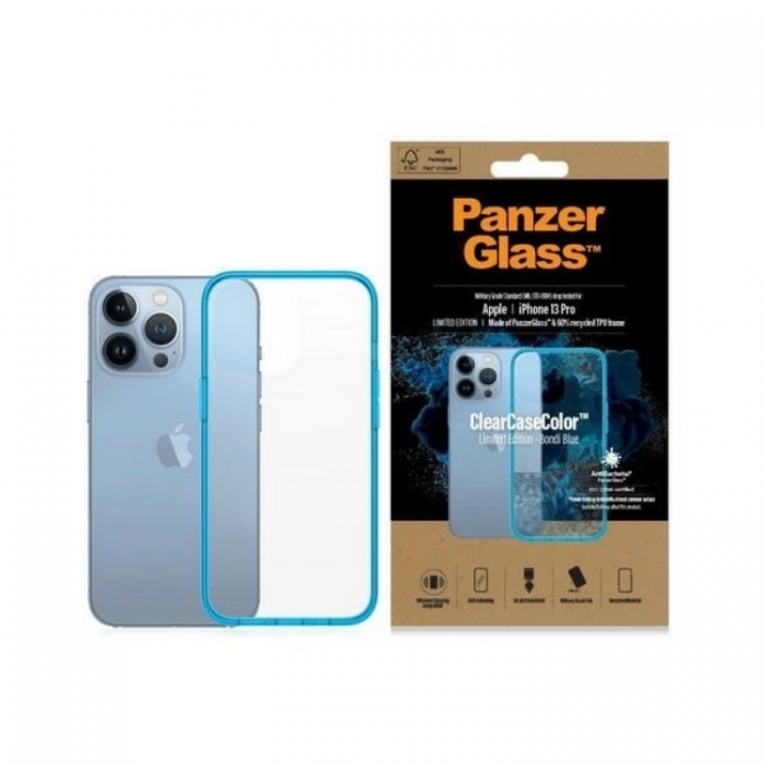 PanzerGlass - PanzerGlass iPhone 13 Pro Mobilskal Antibacterial - Transparent/Bla