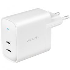 LogiLink - LOGILINK PD USB-Väggladdare 2 x USB-C 40W GaN