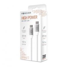 Forever - Forever USB-C till USB-C kabel 1.2m 20W WHP12320 - Vit