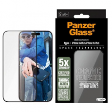 PanzerGlass - PanzerGlass iPhone 16 Plus Plastfilm Skärmskydd Ceramic Ultra-Wide Fit