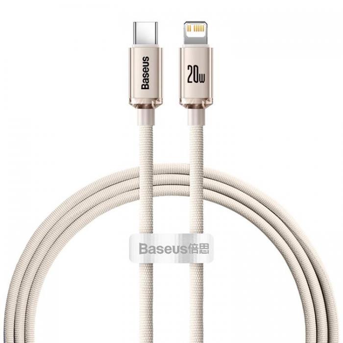 BASEUS - Baseus USB-C Till Lightning Kabel 20W 1.2m Crystal Shine Rosa