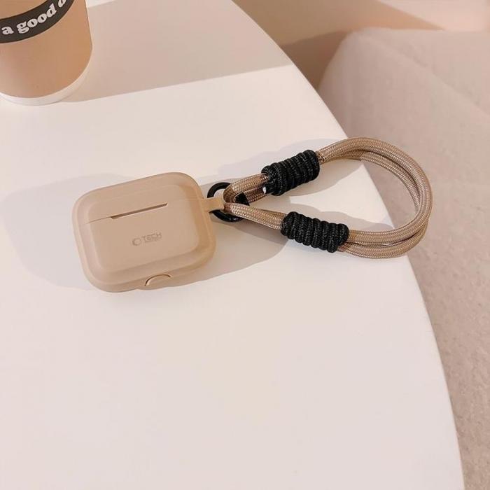 Tech-Protect - Tech-Protect Airpods Pro 1/2 Skal Silikon Rope - Cafe Latte