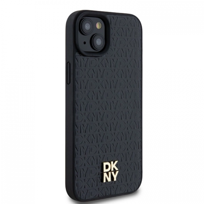 DKNY - DKNY iPhone 15/14 Plus Mobilskal Magsafe Lder Pattern Metal Logo