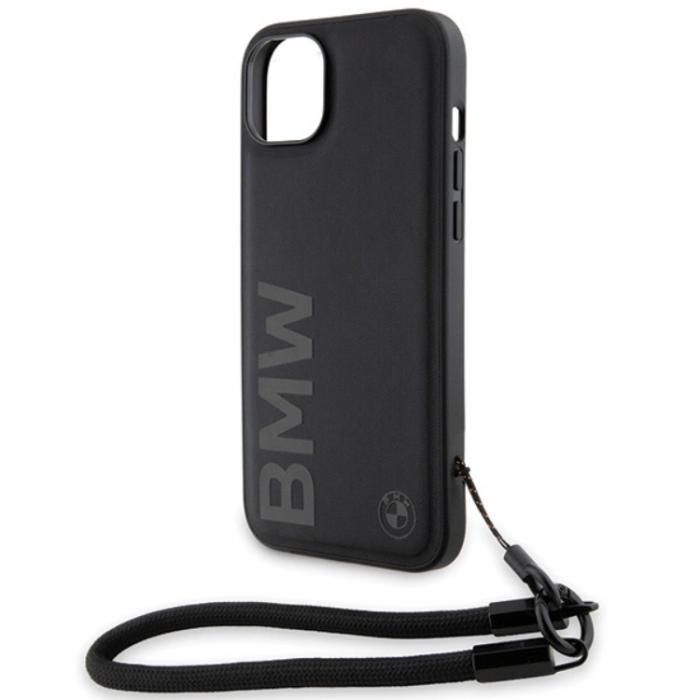 BMW - BMW iPhone 15/14 Plus Mobilskal Signature Lder Wordmark Cord