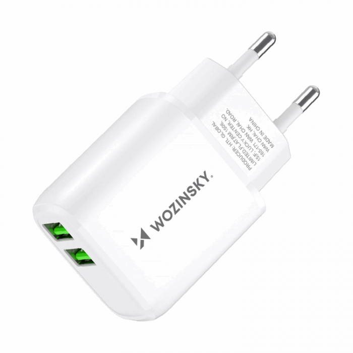 Wozinsky - Wozinsky Vggladdare CUWCW 2.4A 2 x USB-A - Vit