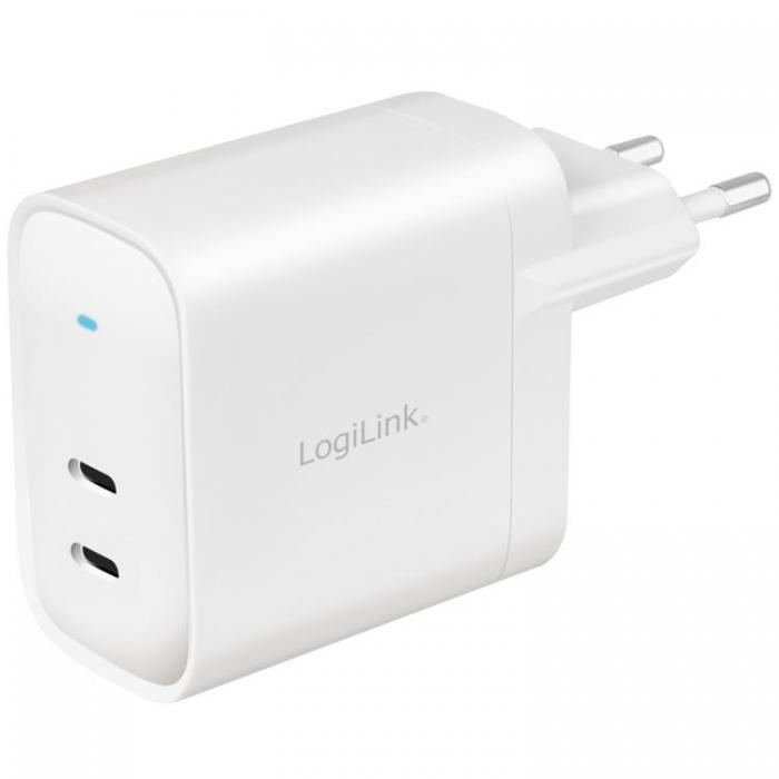 LogiLink - LOGILINK PD USB-Vggladdare 2 x USB-C 40W GaN