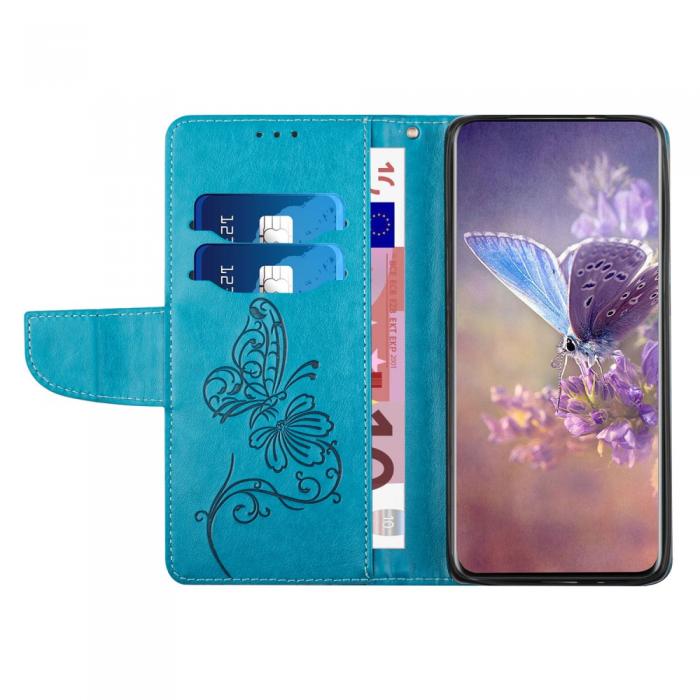 A-One Brand - Butterfly Flower Imprinted Plnboksfodral Galaxy A33 5G - Bl