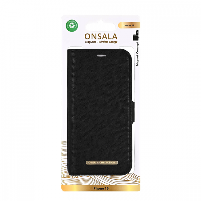 Onsala - Onsala iPhone 16 Plnboksfodral MagSafe Eco - Svart