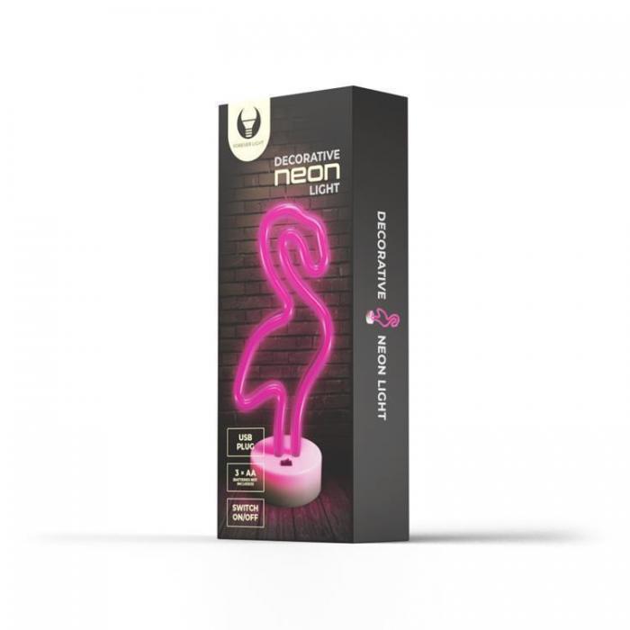 Forever Light - Forever Light LED Neon Light FLAMINGO P Ett Stativ - Rosa