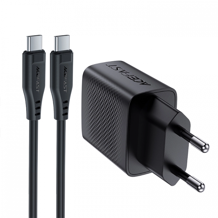 Acefast - Acefast A82 Snabbladdare 20W GaN USB-C PD + USB-C/USB-C - Svart