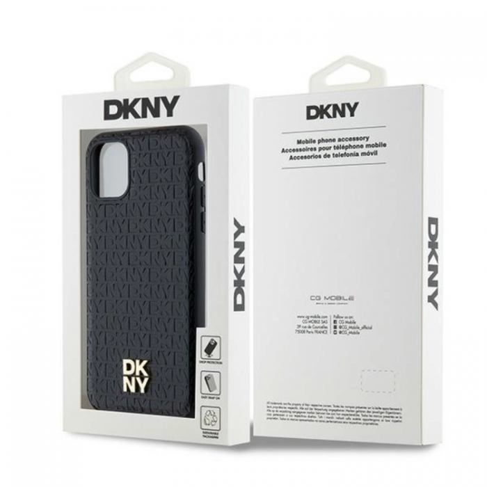 DKNY - DKNY iPhone 11/XR Mobilskal Magsafe Lder Pattern Metal Logo